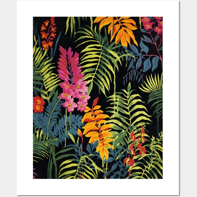 Tropical Paradise Jungle Pattern Wall Art by Trippycollage